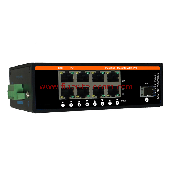 Gigabit Industrial Ethernet Switch with 1 Port Fiber And 8 Ports RJ45 