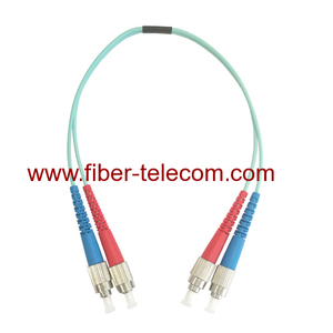FC to FC OM3 Duplex AQUA Fiber Optical Patch Cord