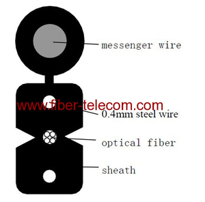GJYXCH-4B6 FTTH Drop Cable 4 Cores Fig.8 with 0.4mm Steel Wire Strength Member