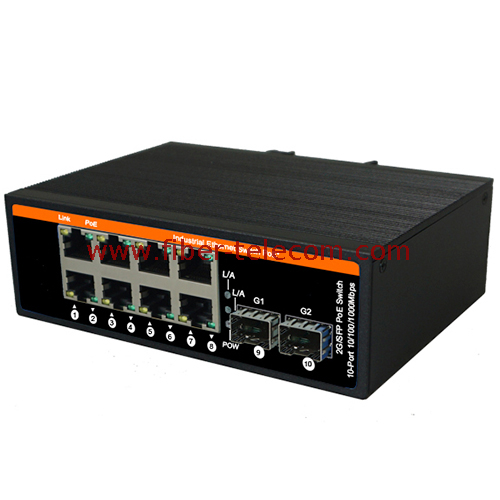Gigabit Industrial Ethernet Switch with 2 Ports Fiber And 8 Ports RJ45 